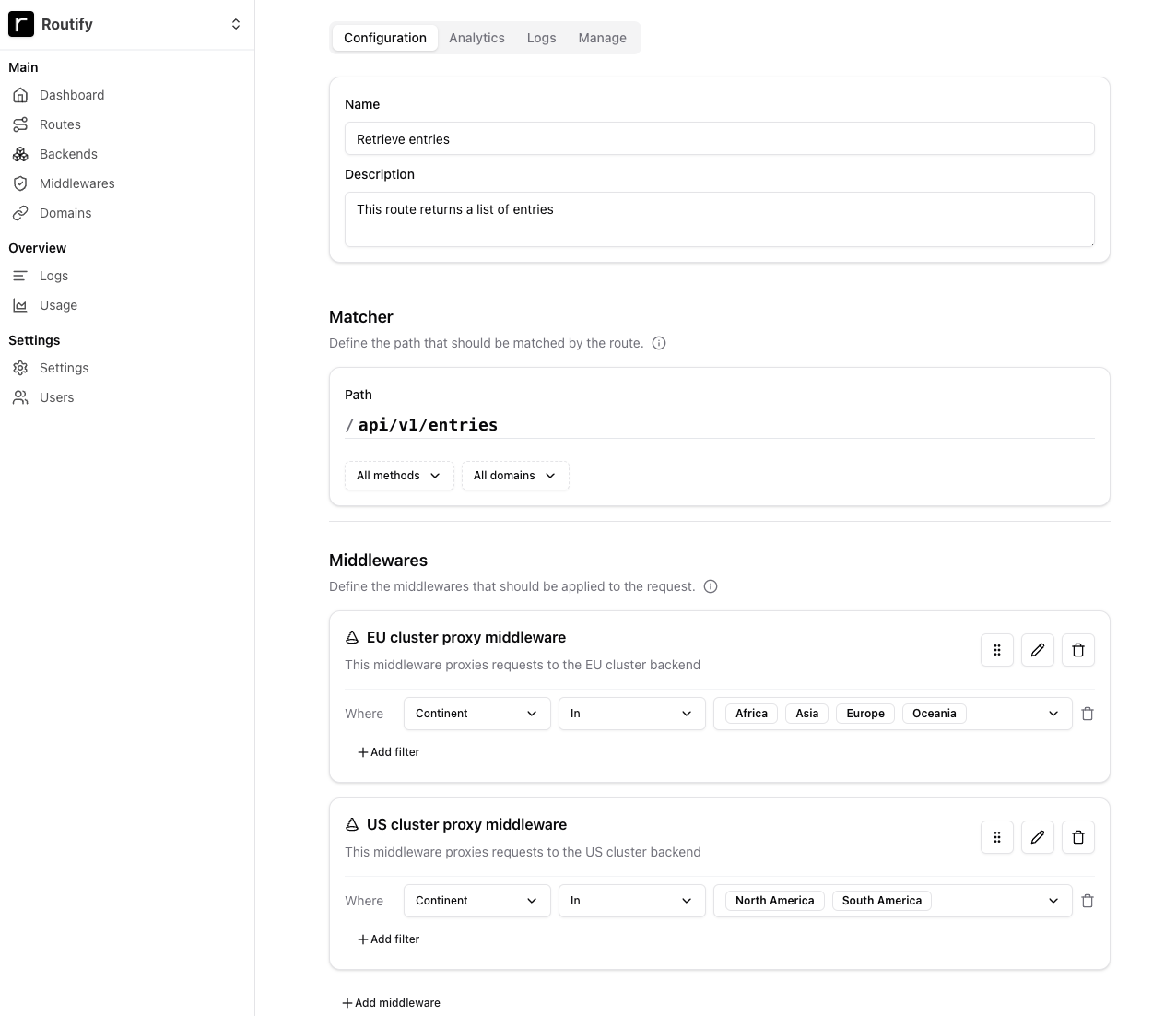 Create US proxy middleware in Routify